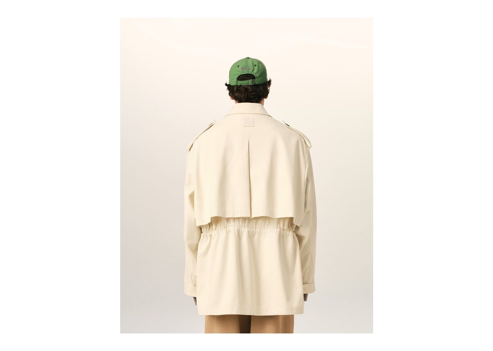 Ami Paris Cotton Utility Parka Jacket Ivory - görsel 5