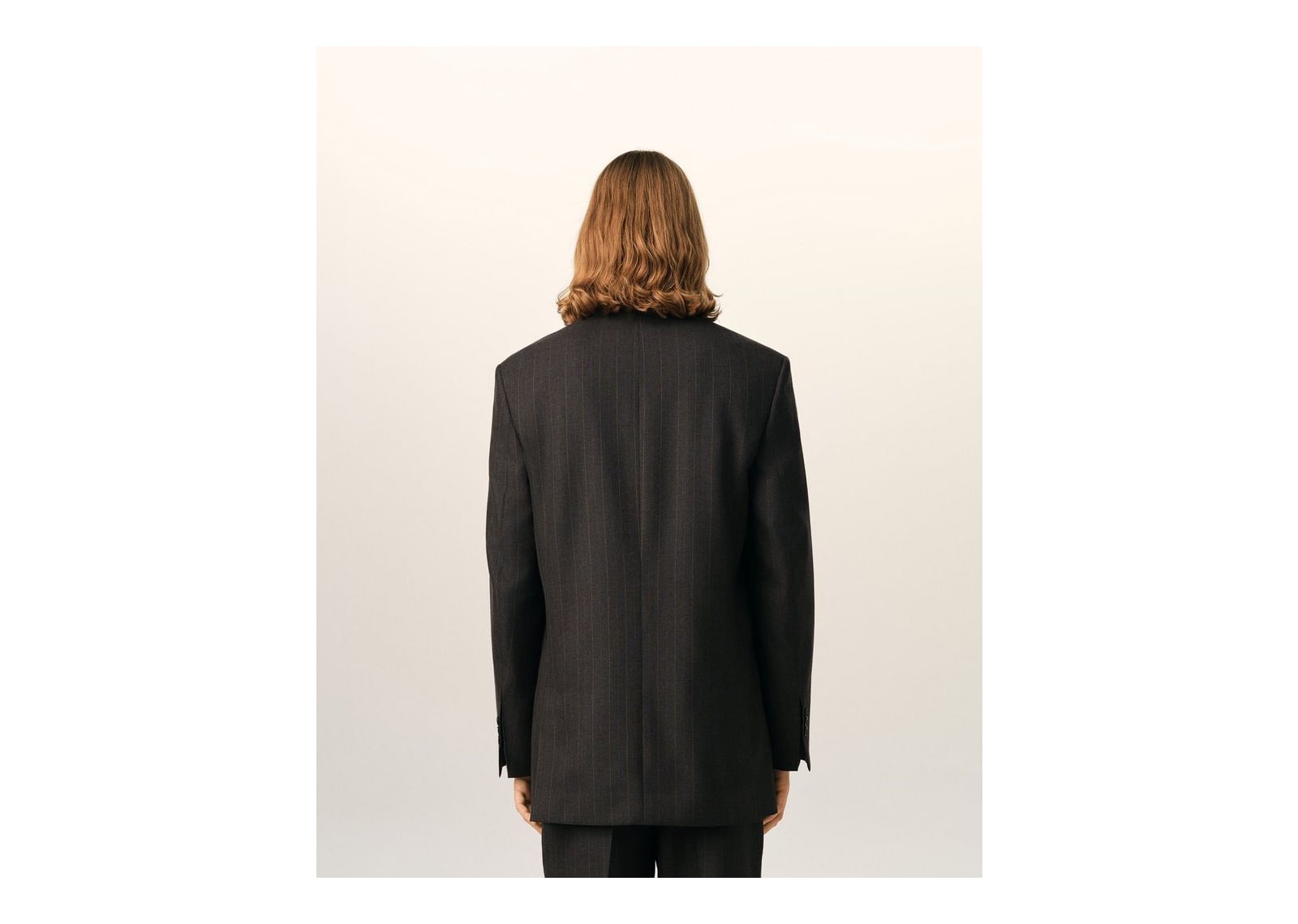 Ami Paris Double Breasted Striped Wool Blazer Carbon Grey/Chocolate Brown - görsel 5