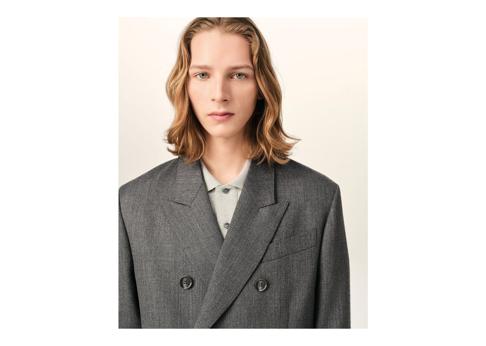 Ami Paris Double Breasted Wool Blazer Carbon Grey - görsel 4