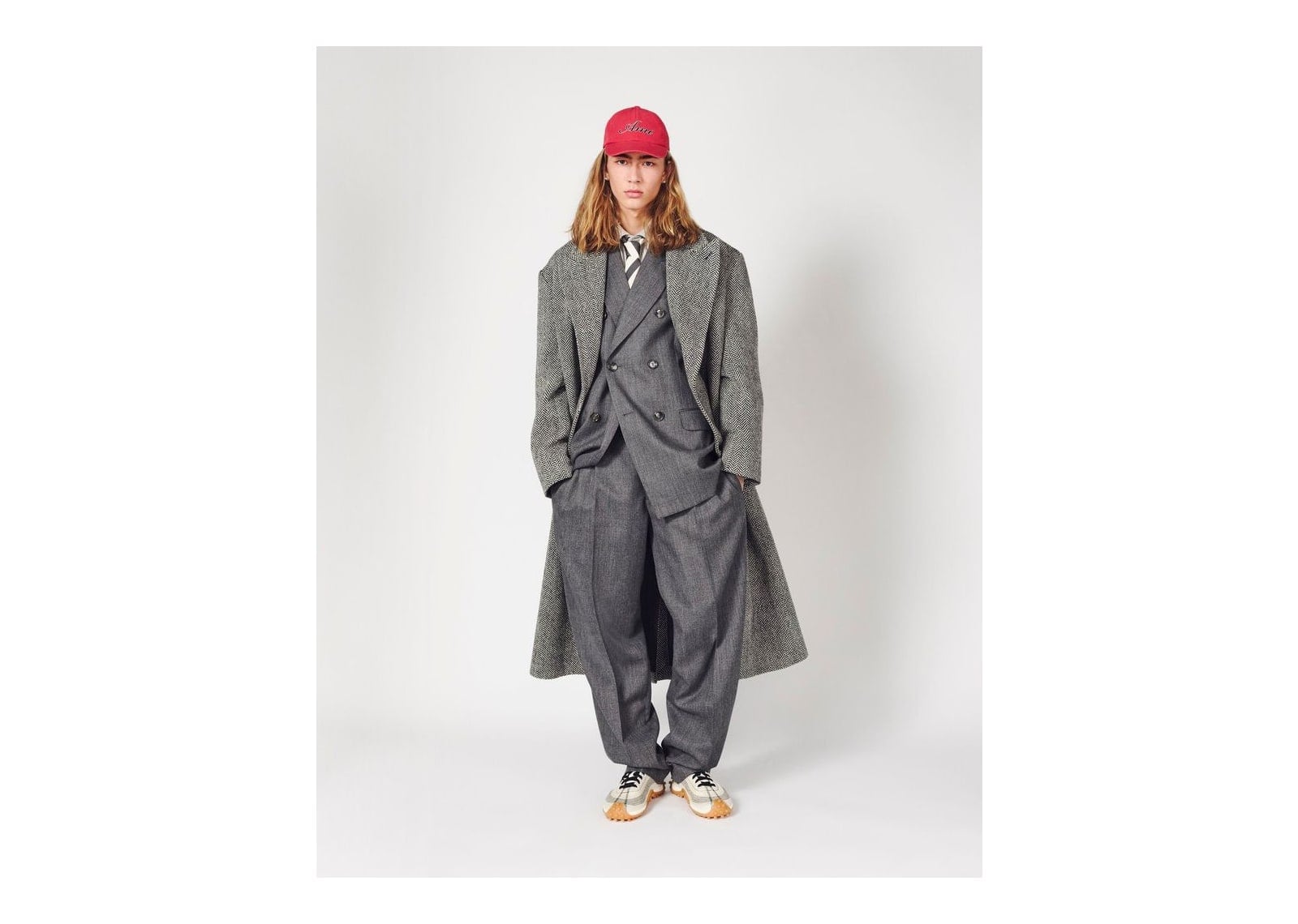 Ami Paris Double Breasted Wool Blazer Carbon Grey - görsel 7