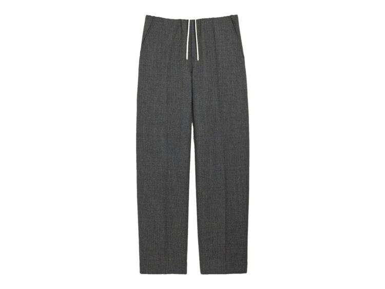 Ami Paris Elasticated-Waist Wool and Satin Trousers Carbon Grey
