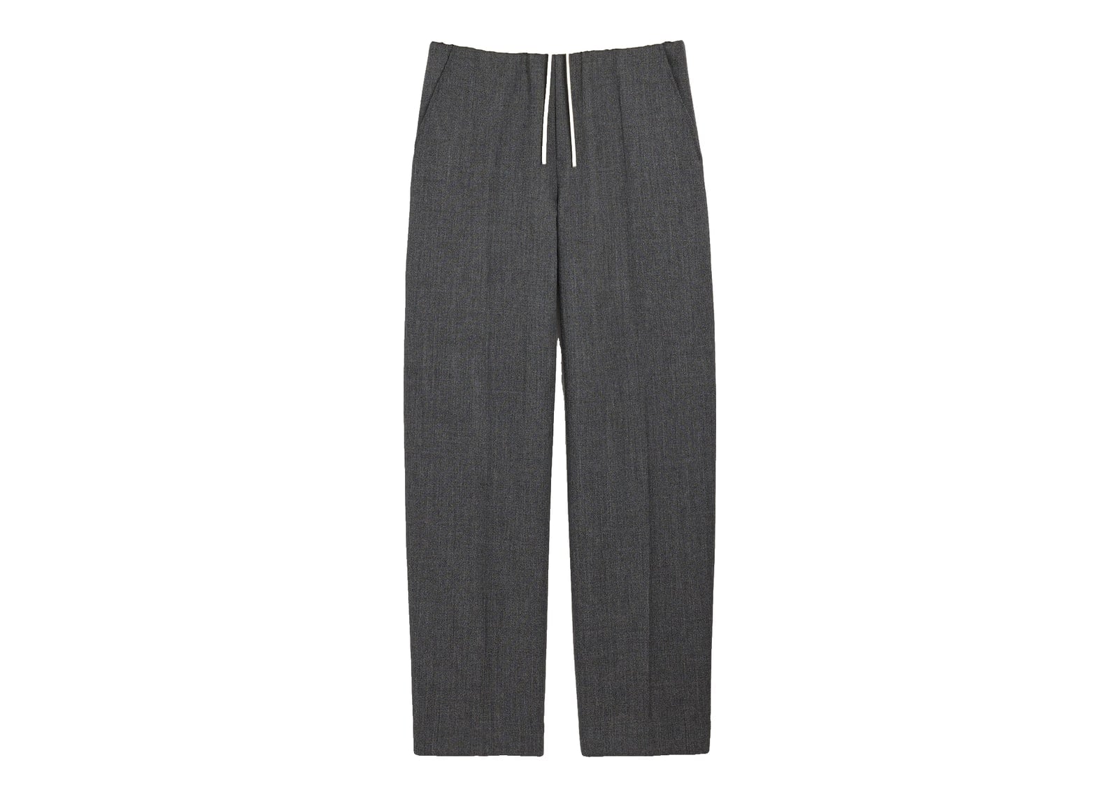 Ami Paris Elasticated-Waist Wool and Satin Trousers Carbon Grey