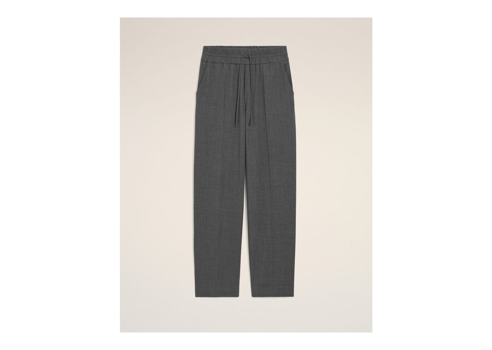 Ami Paris Elasticated-Waist Wool Trousers Relaxed-Fit Carbon Grey - görsel 8