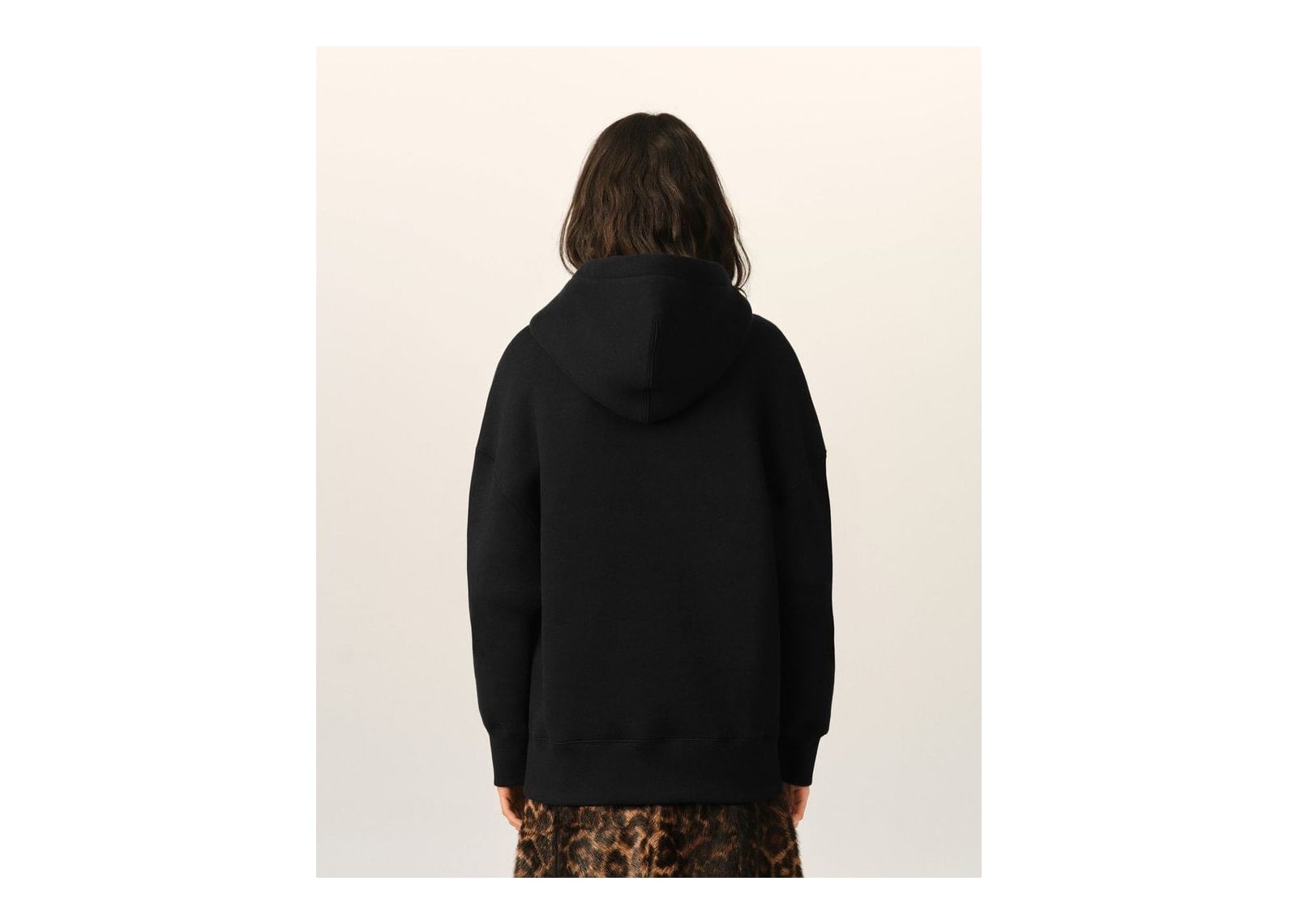 Ami Paris Embossed Ami De Coeur Cotton Hoodie Cosy-Fit Black - görsel 11