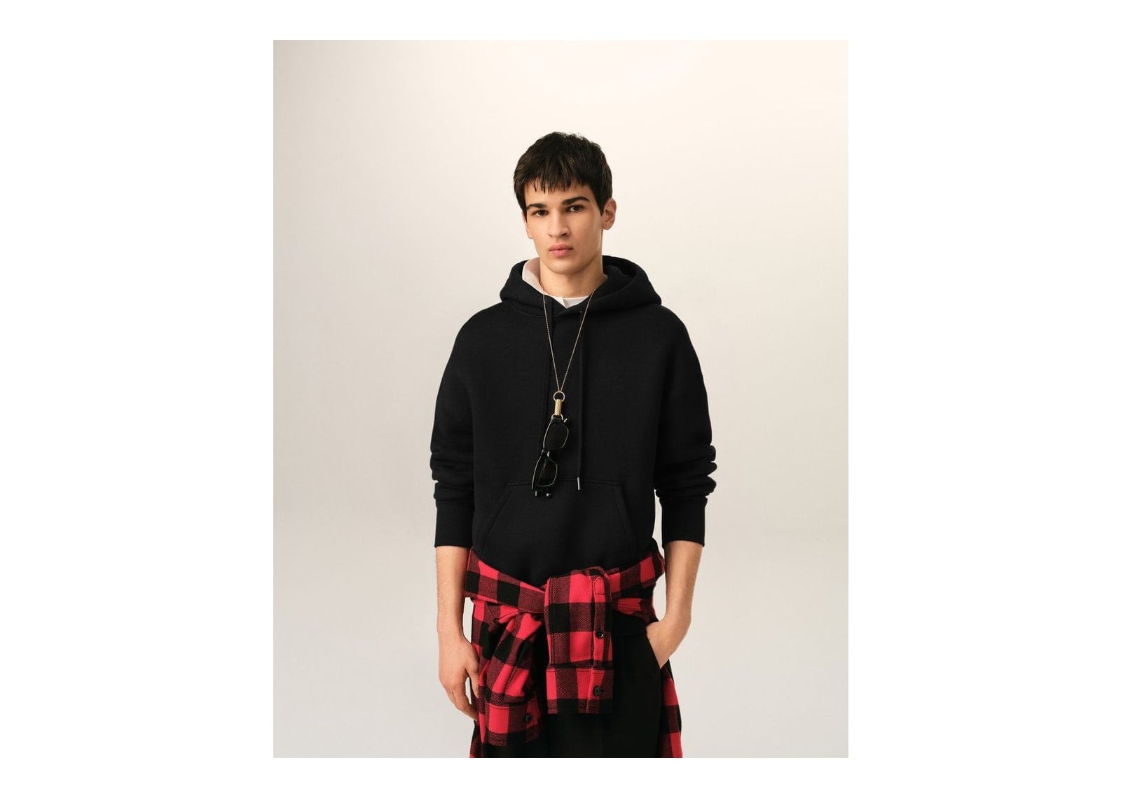 Ami Paris Embossed Ami De Coeur Cotton Hoodie Cosy-Fit Black - görsel 2
