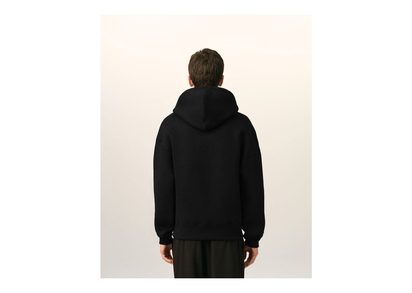Ami Paris Embossed Ami De Coeur Cotton Hoodie Cosy-Fit Black - görsel 5
