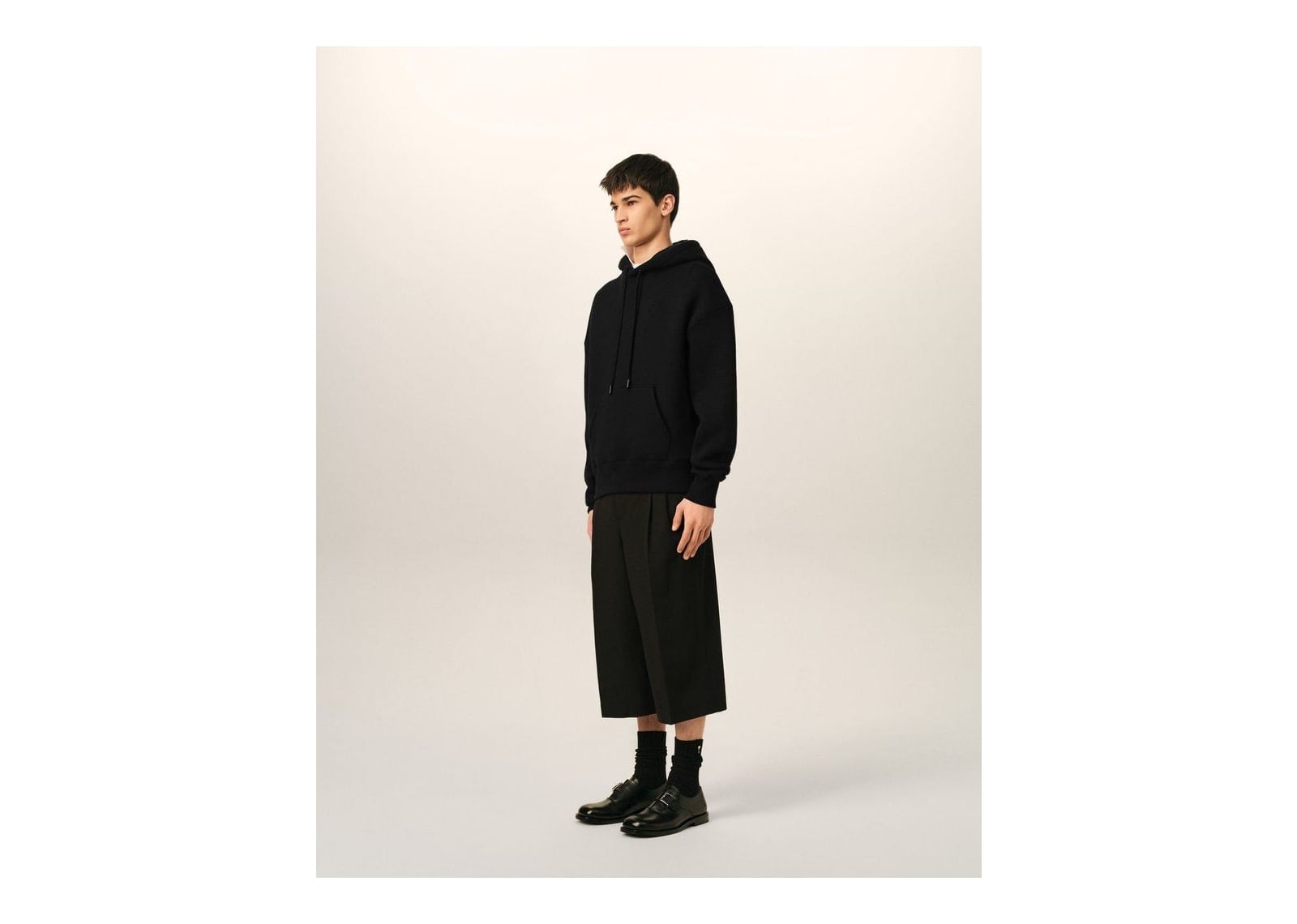 Ami Paris Embossed Ami De Coeur Cotton Hoodie Cosy-Fit Black - görsel 6