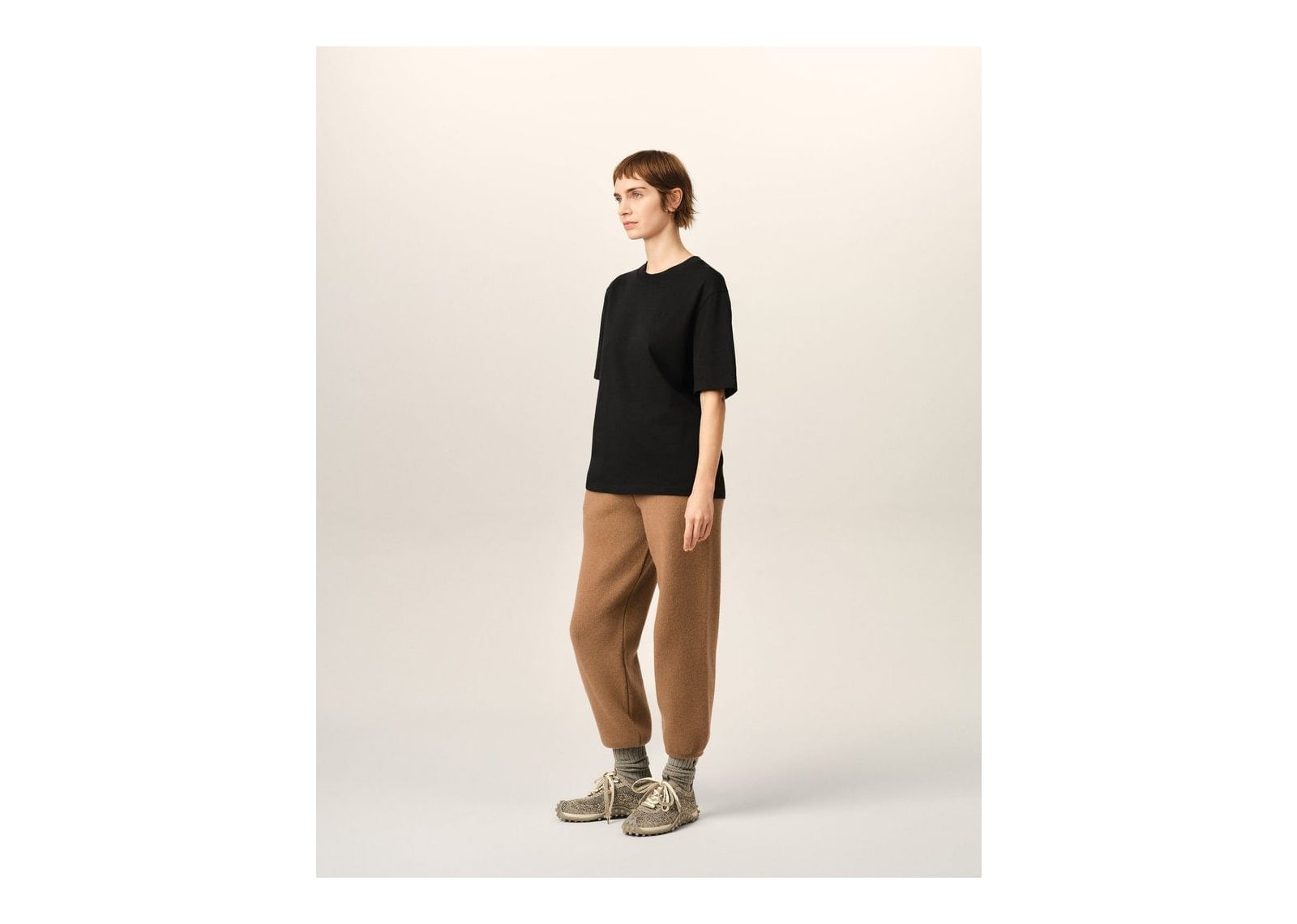 Ami Paris Embossed Ami De Coeur Cotton T-Shirt Black - görsel 12