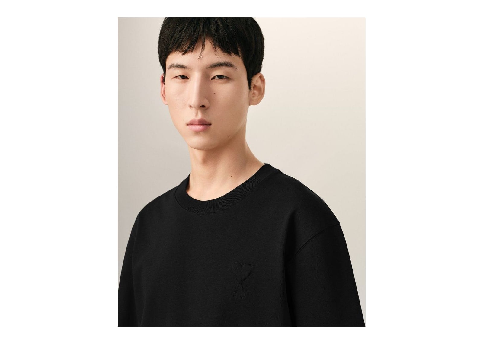 Ami Paris Embossed Ami De Coeur Cotton T-Shirt Black - görsel 4