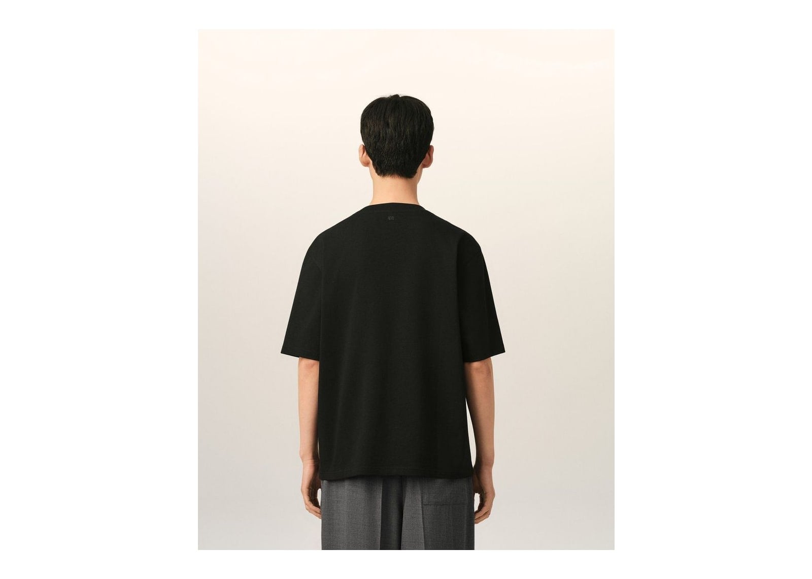 Ami Paris Embossed Ami De Coeur Cotton T-Shirt Black - görsel 5