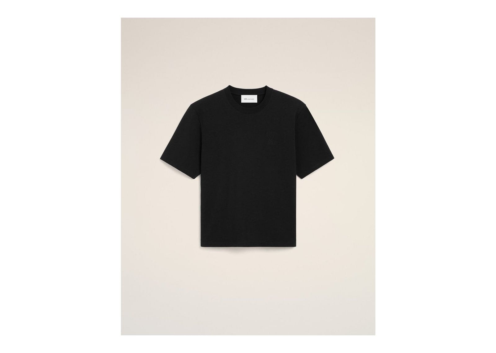 Ami Paris Embossed Ami De Coeur Cotton T-Shirt Black - görsel 7