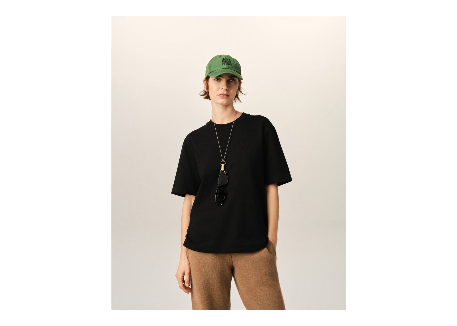 Ami Paris Embossed Ami De Coeur Cotton T-Shirt Black - görsel 8