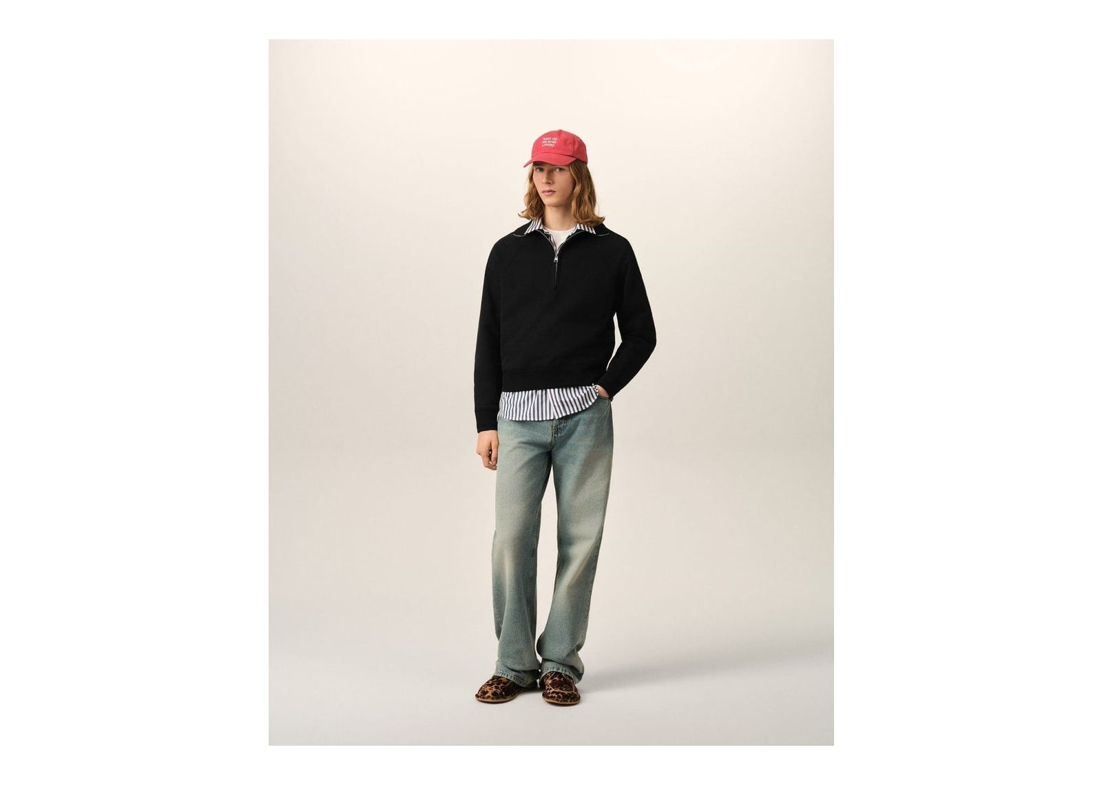 Ami Paris Embossed Ami De Coeur Cotton Zipped Sweatshirt Black - görsel 3