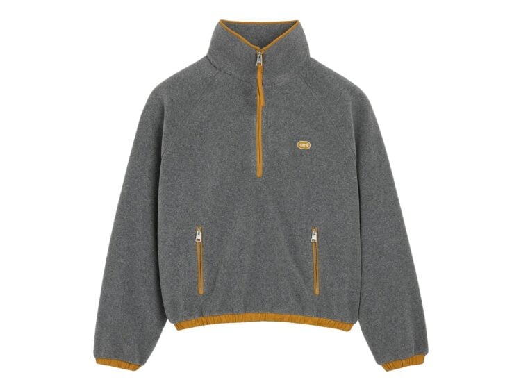 Ami Paris Fleece Vareuse with Ami Patch Ash Grey