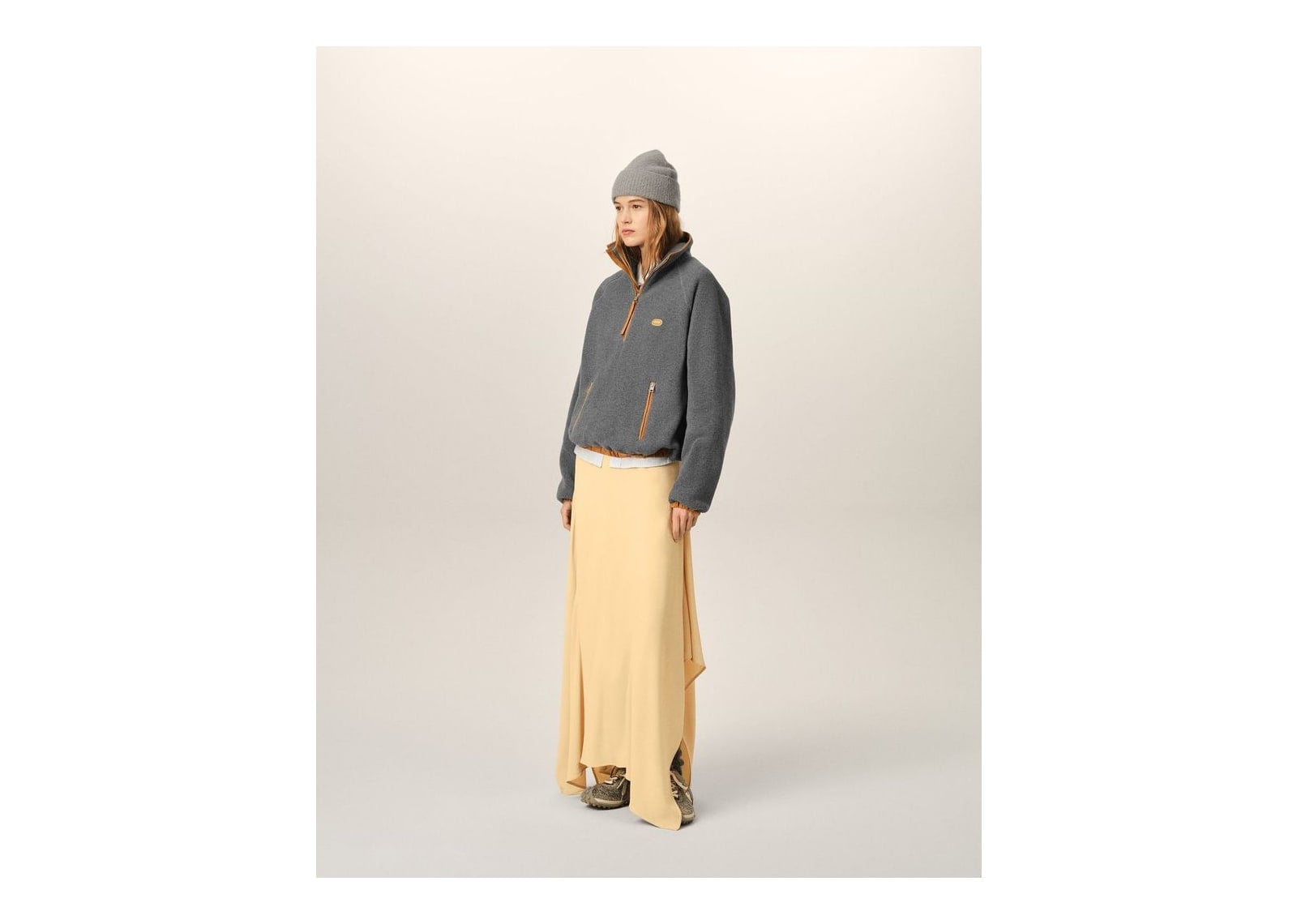 Ami Paris Fleece Vareuse with Ami Patch Ash Grey - görsel 13