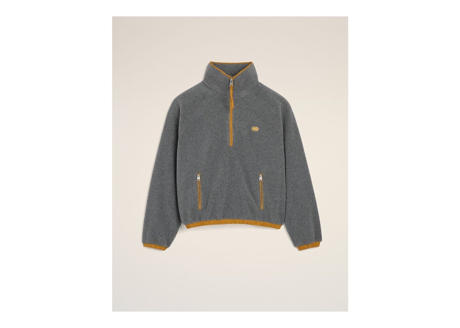 Ami Paris Fleece Vareuse with Ami Patch Ash Grey - görsel 8