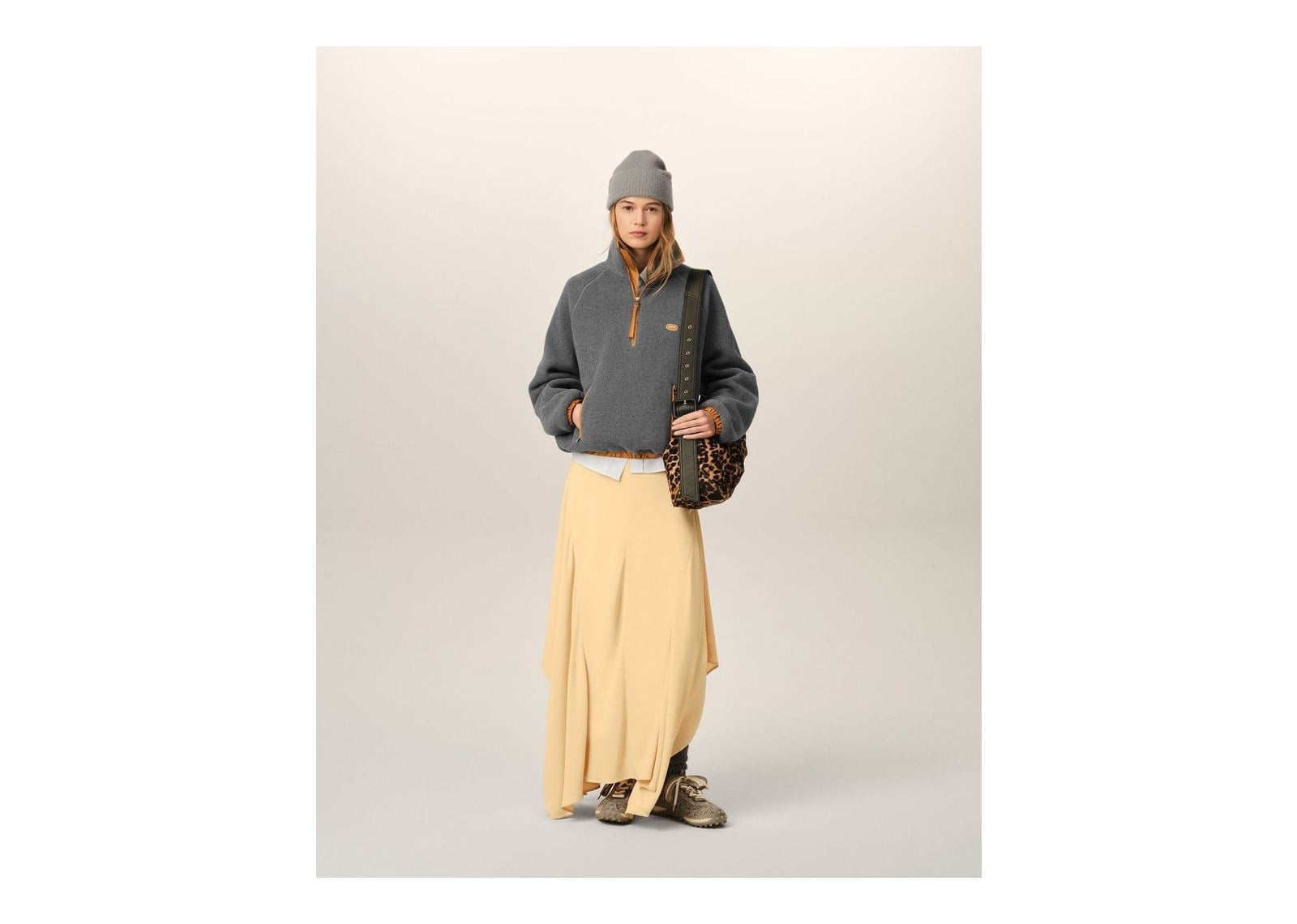 Ami Paris Fleece Vareuse with Ami Patch Ash Grey - görsel 9