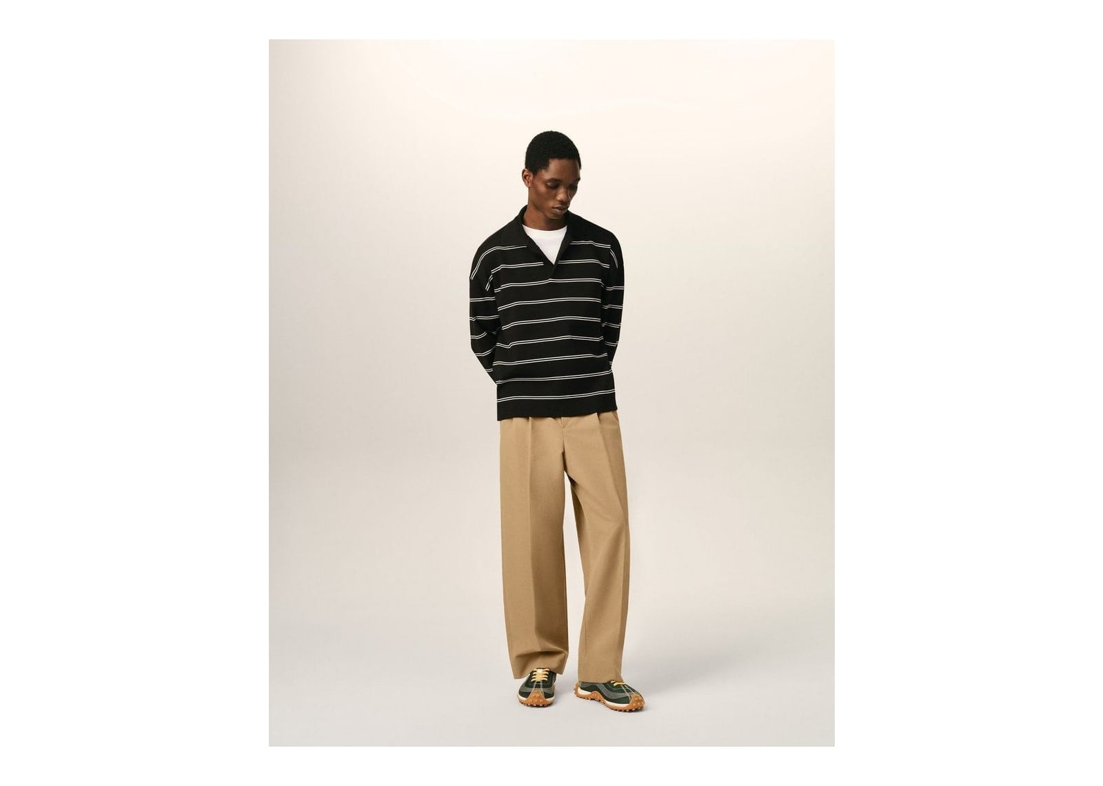 Ami Paris High-Waisted Carrot-Fit Cotton and Linen Trousers Mastic Beige - görsel 2