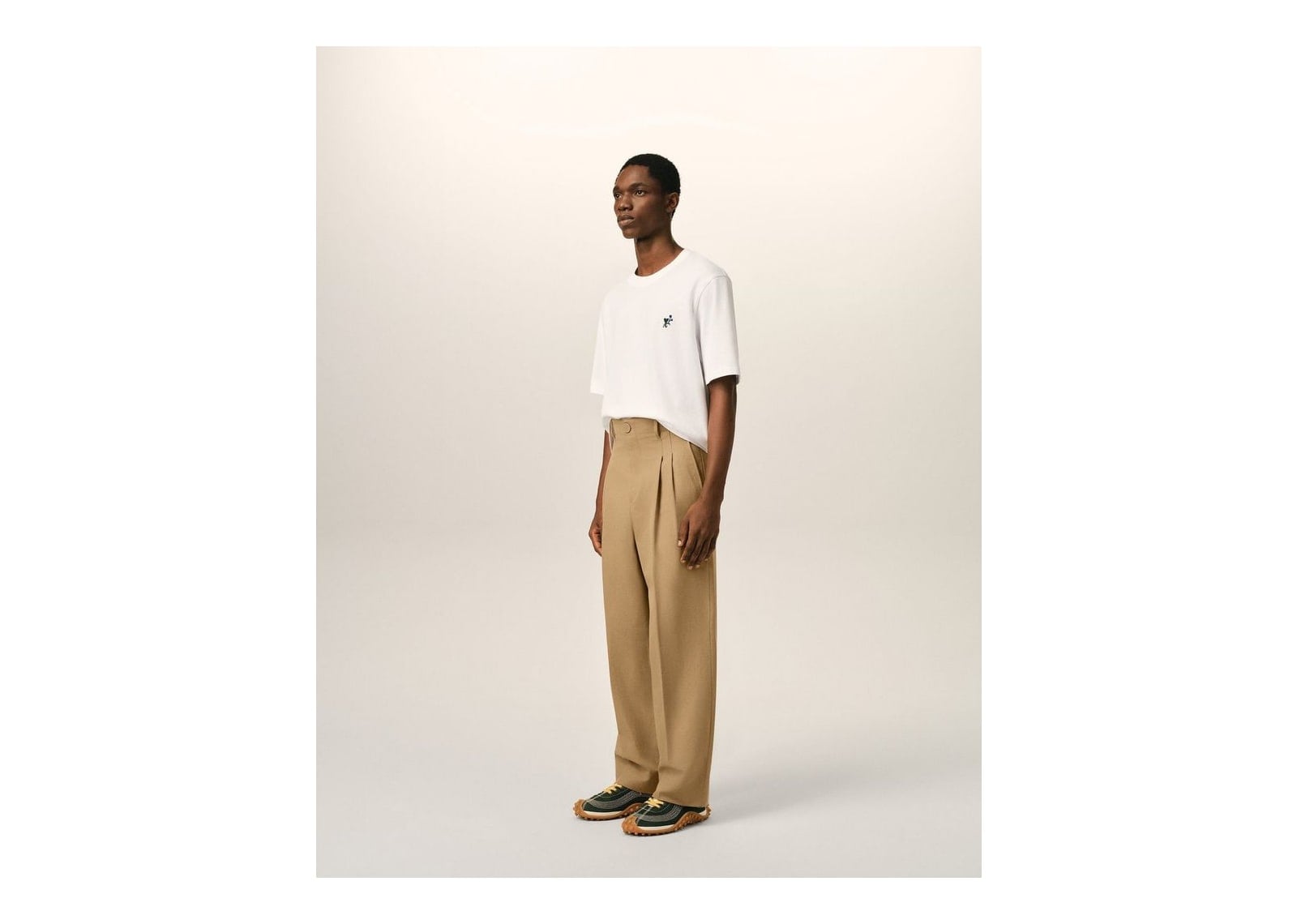 Ami Paris High-Waisted Carrot-Fit Cotton and Linen Trousers Mastic Beige - görsel 6