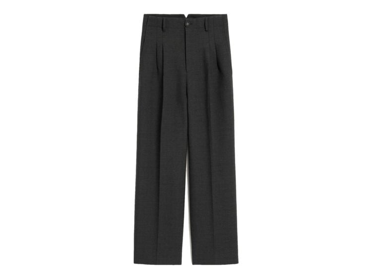 Ami Paris High-Waisted Carrot-Fit Wool Trousers Carbon Grey