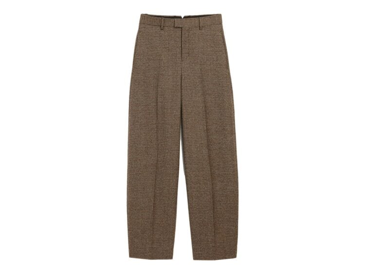 Ami Paris Houndstooth Balloon-Fit Wool Trousers Chocolate Brown/Black
