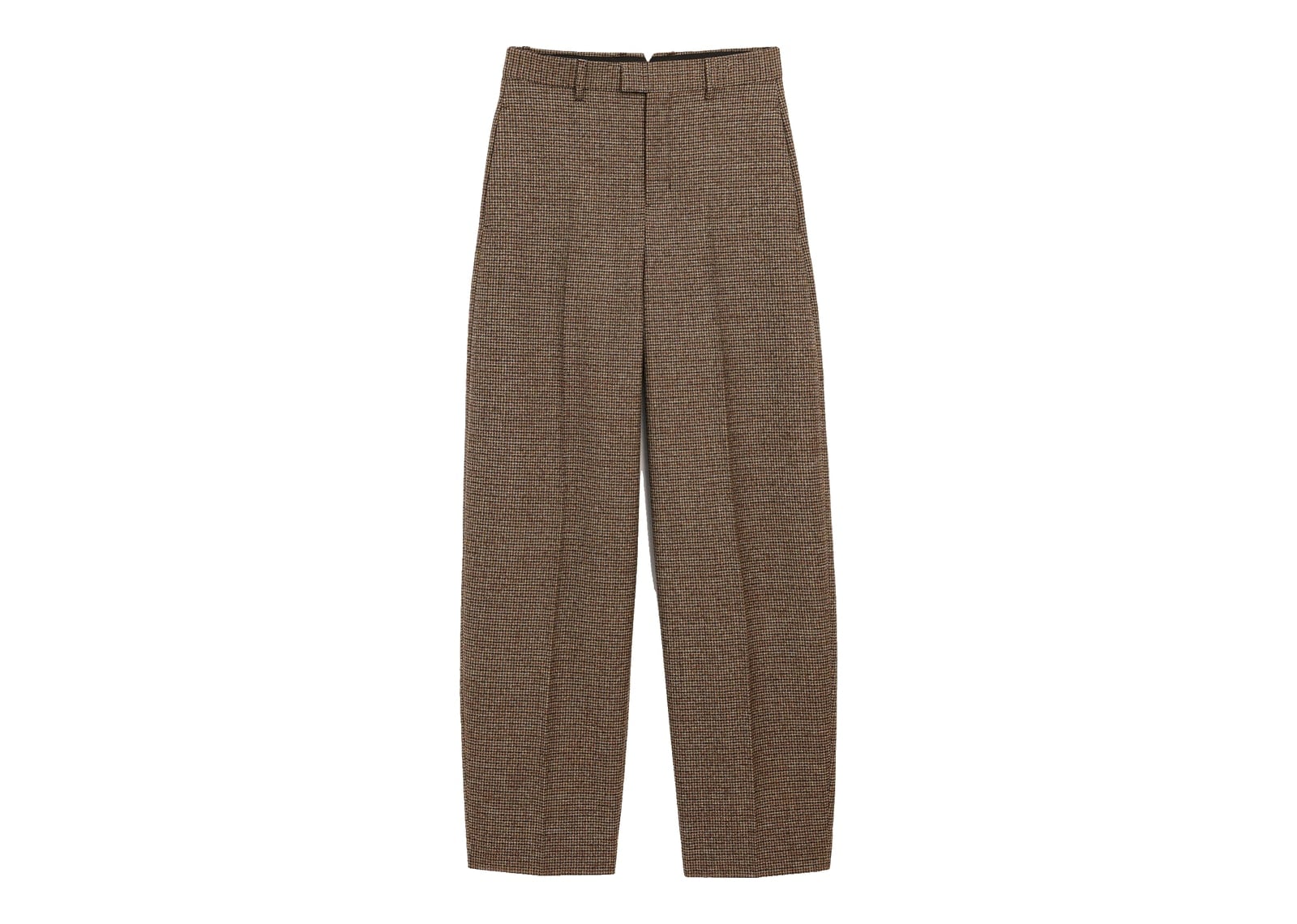 Ami Paris Houndstooth Balloon-Fit Wool Trousers Chocolate Brown/Black