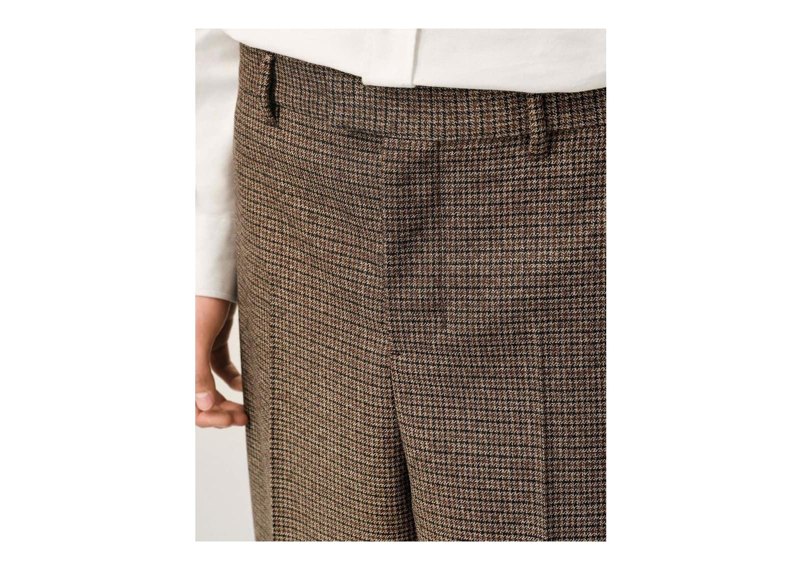 Ami Paris Houndstooth Balloon-Fit Wool Trousers Chocolate Brown/Black - görsel 5