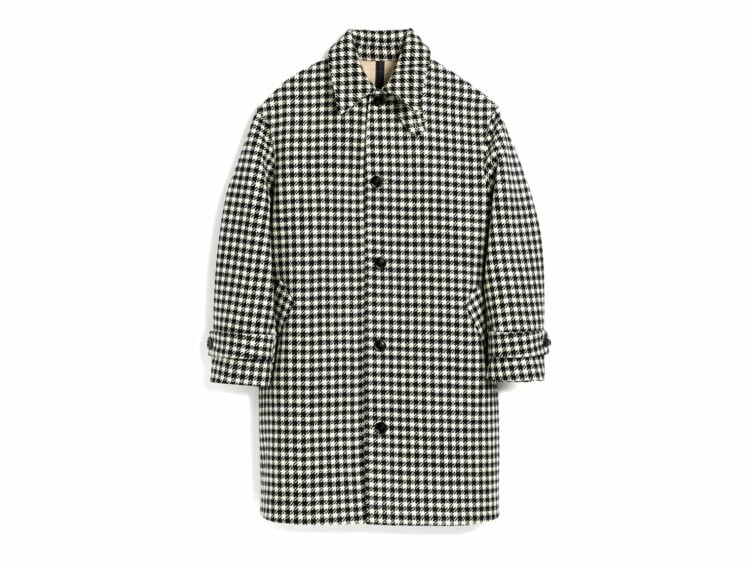 Ami Paris Houndstooth Wool Coat Black/Ivory