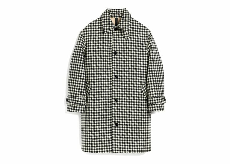 Ami Paris Houndstooth Wool Coat Black/Ivory