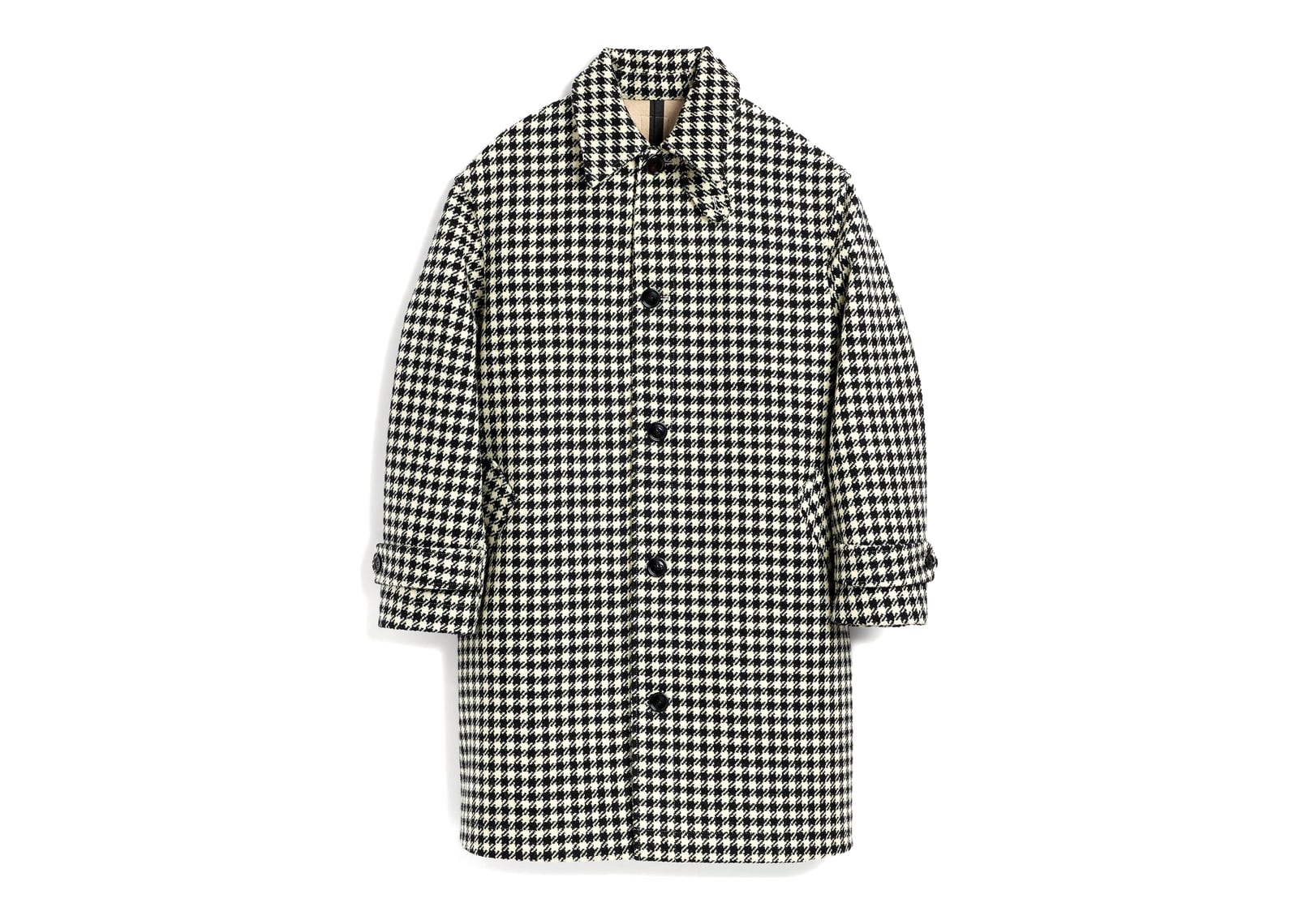 Ami Paris Houndstooth Wool Coat Black/Ivory