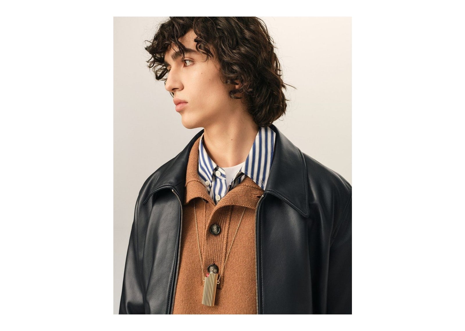 Ami Paris Lamb Leather Zipped Jacket Black - görsel 4