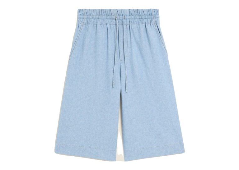 Ami Paris Large Elasticated Cotton Bermuda Shorts Cashmere Blue