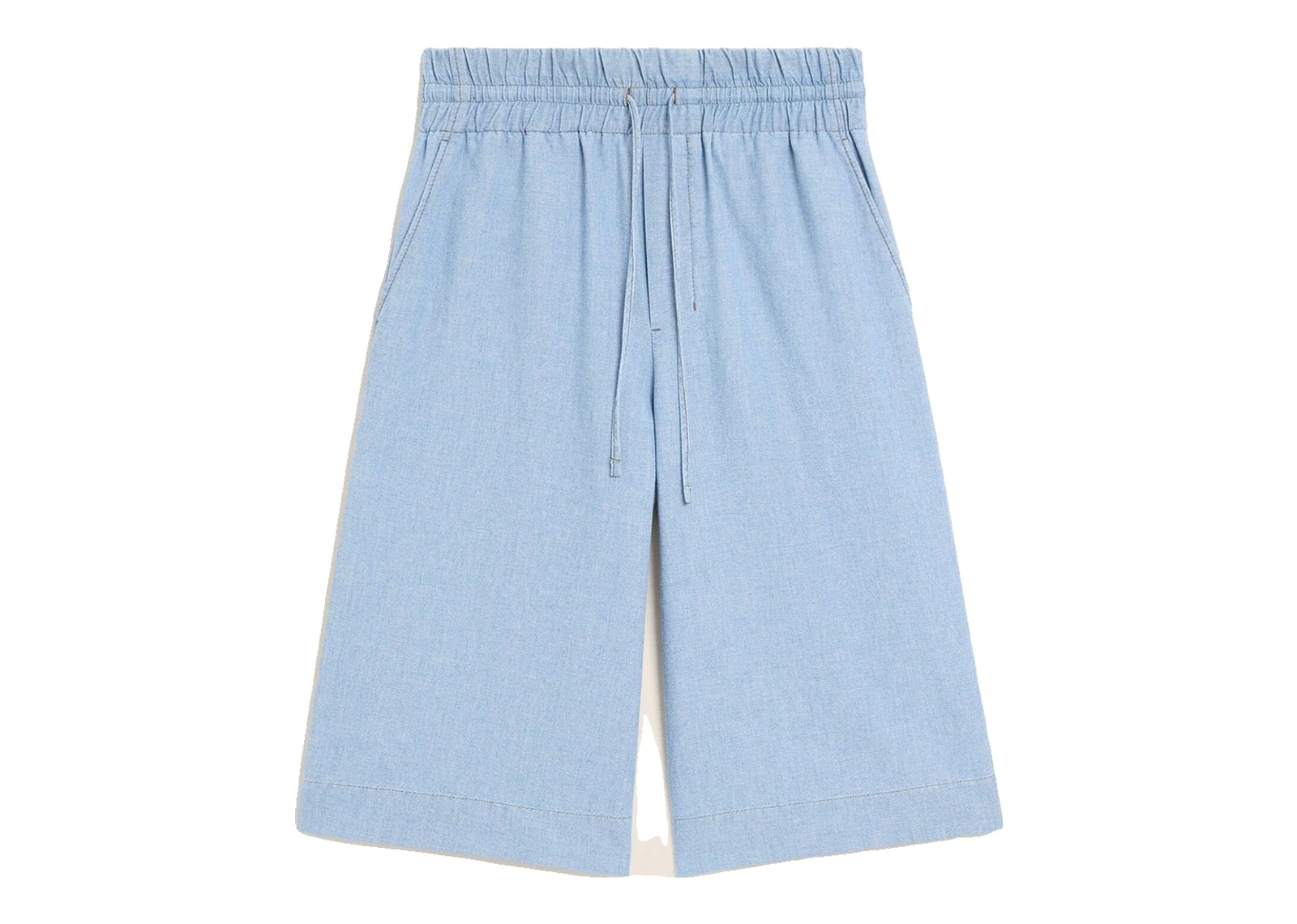 Ami Paris Large Elasticated Cotton Bermuda Shorts Cashmere Blue