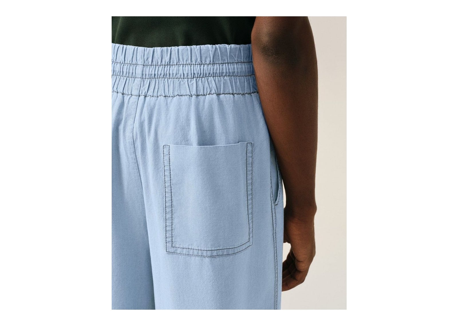 Ami Paris Large Elasticated Cotton Bermuda Shorts Cashmere Blue - görsel 5