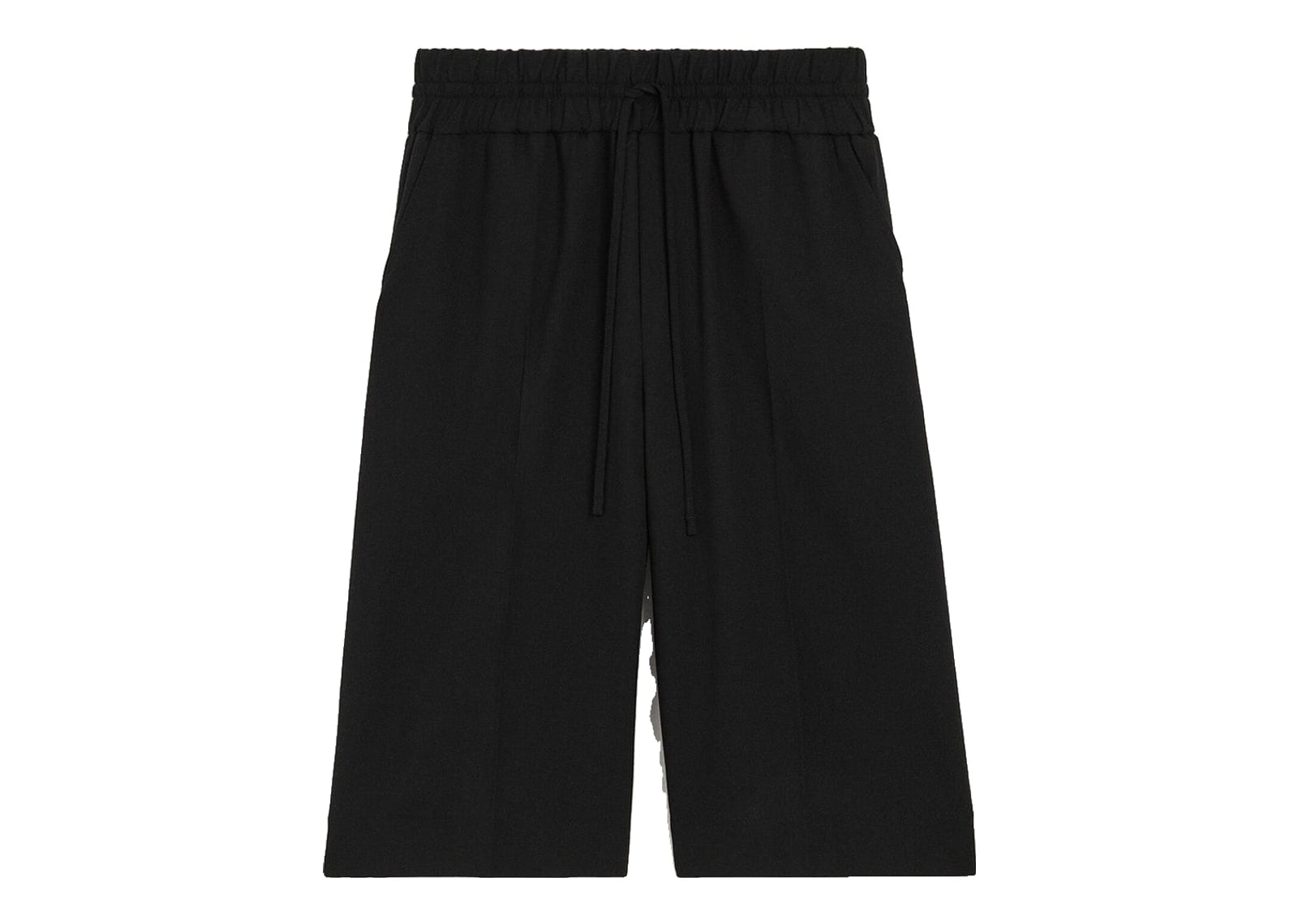Ami Paris Large Elasticated Wool Bermuda Shorts Black