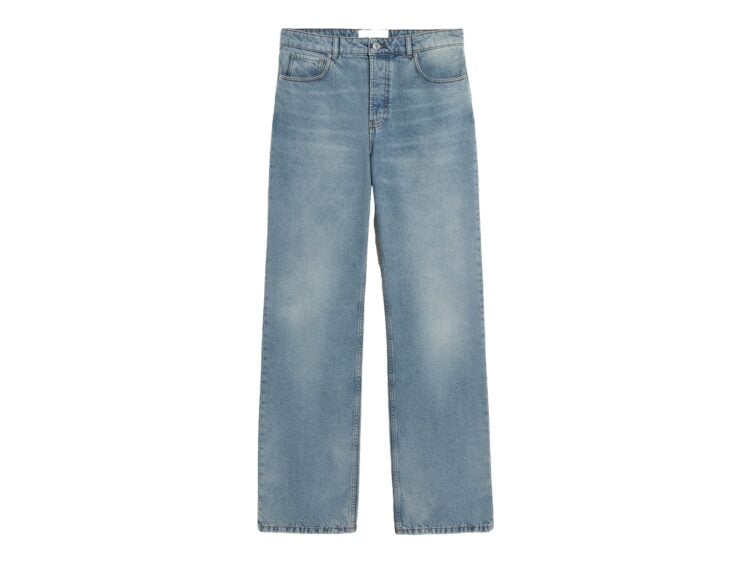 Ami Paris Large-Fit Cotton Jeans L30 Used Blue