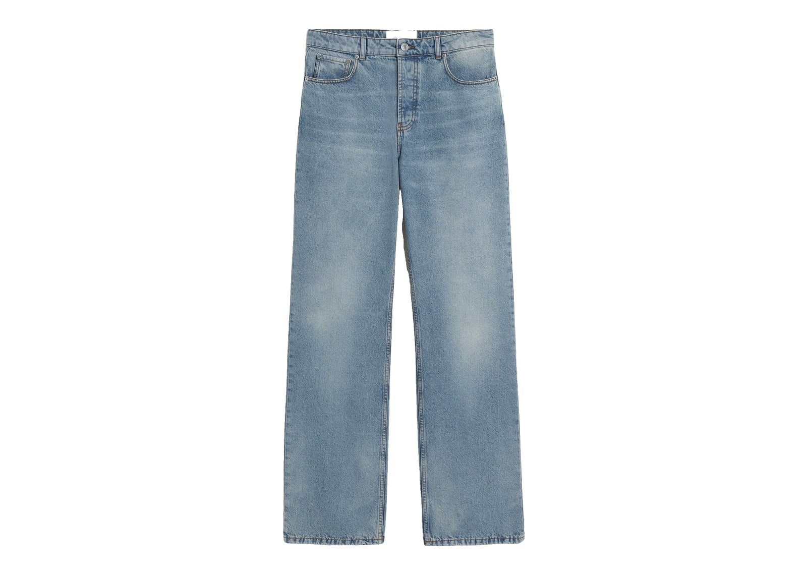 Ami Paris Large-Fit Cotton Jeans L30 Used Blue