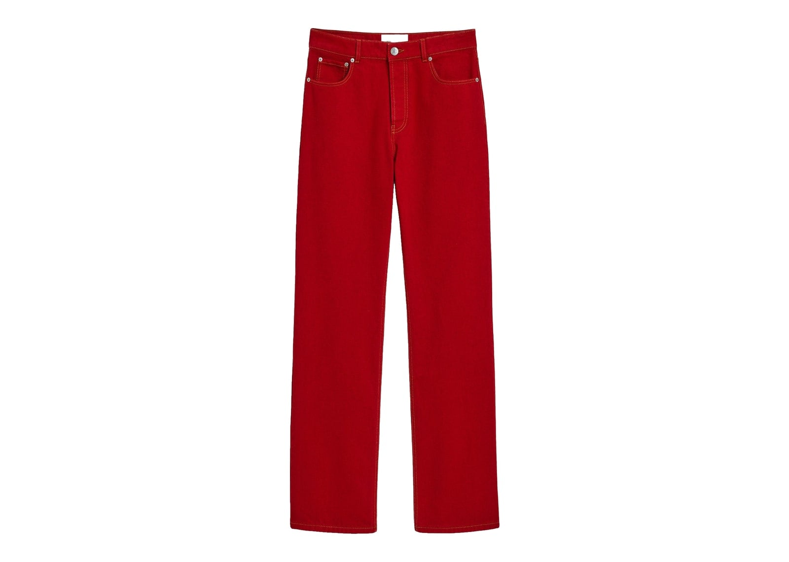 Ami Paris Large-Fit Cotton Jeans Ruby Red