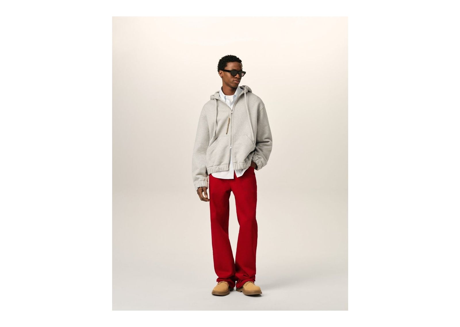 Ami Paris Large-Fit Cotton Jeans Ruby Red - görsel 2