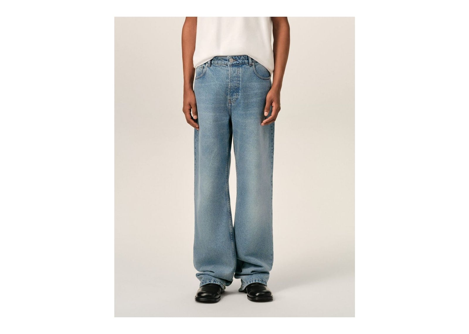 Ami Paris Large-Fit Cotton Jeans Used Blue - görsel 3