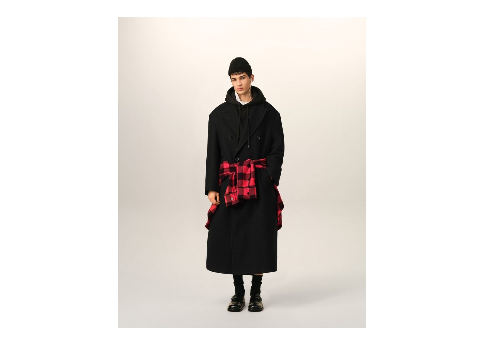 Ami Paris Long Double Breasted Wool Coat Black - görsel 2