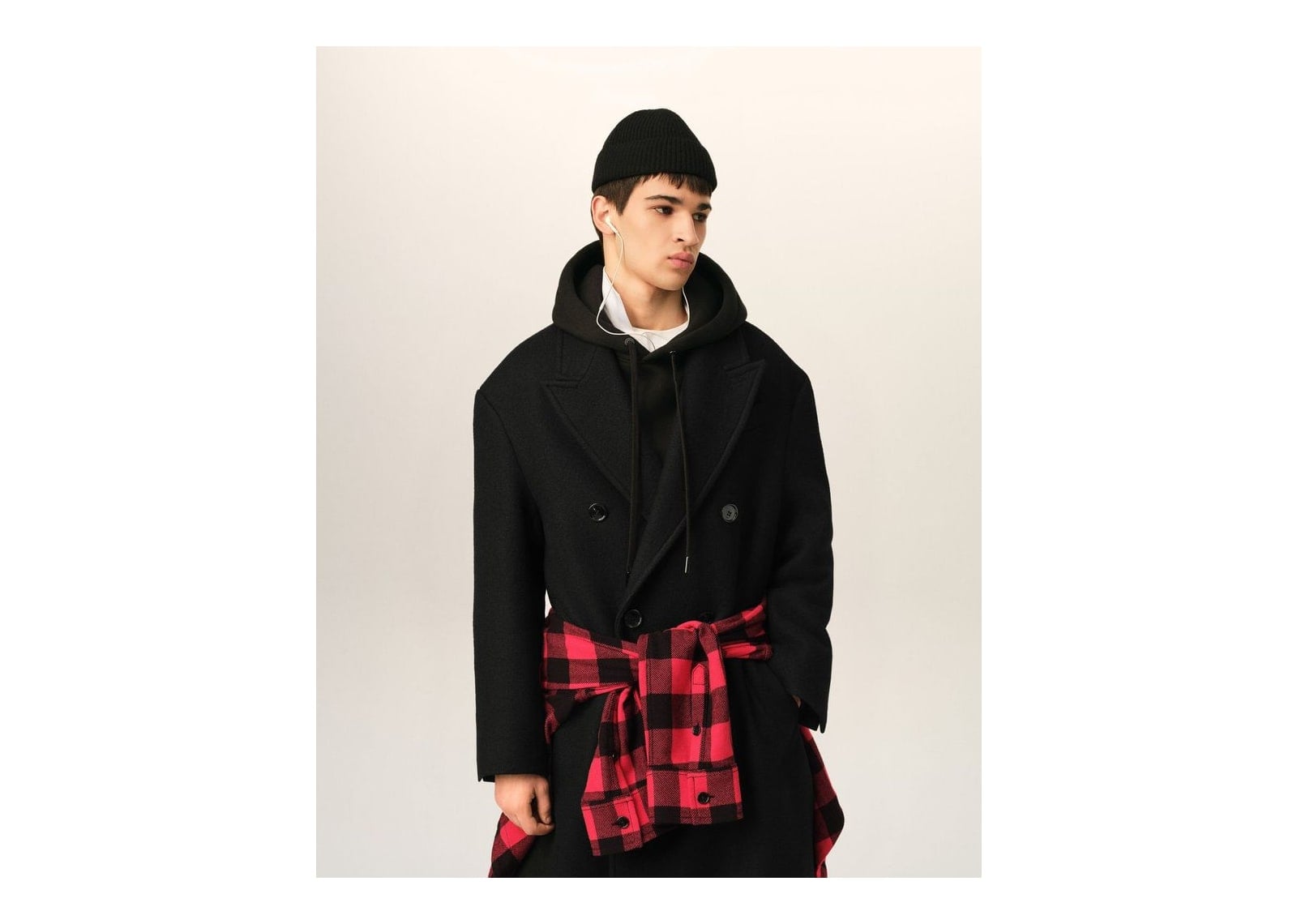 Ami Paris Long Double Breasted Wool Coat Black - görsel 3