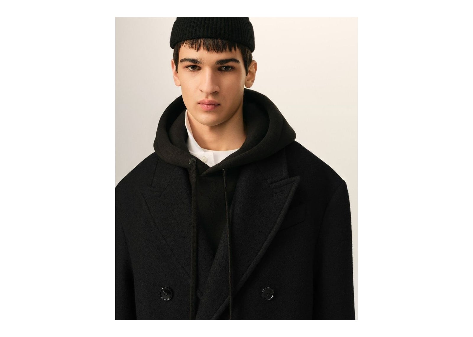 Ami Paris Long Double Breasted Wool Coat Black - görsel 4