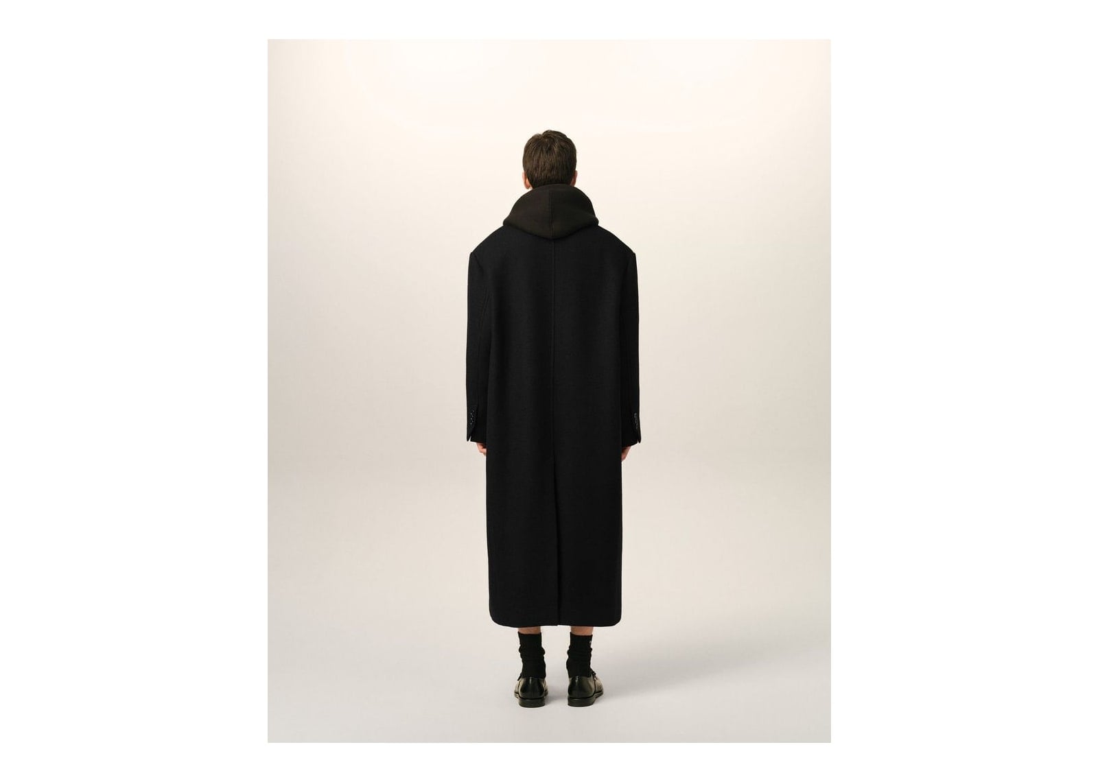 Ami Paris Long Double Breasted Wool Coat Black - görsel 5