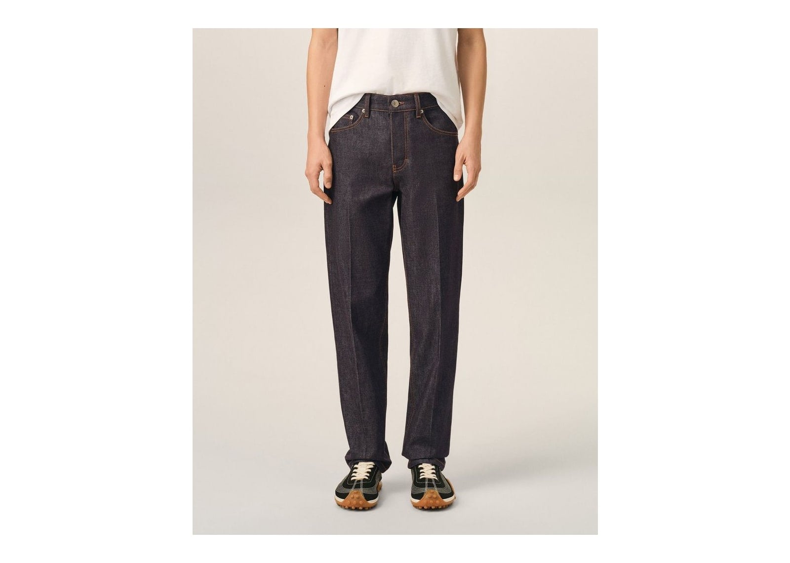 Ami Paris Parisian-Fit Cotton Jeans Indigo - görsel 3