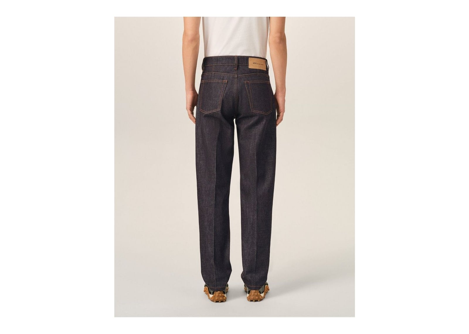 Ami Paris Parisian-Fit Cotton Jeans Indigo - görsel 4