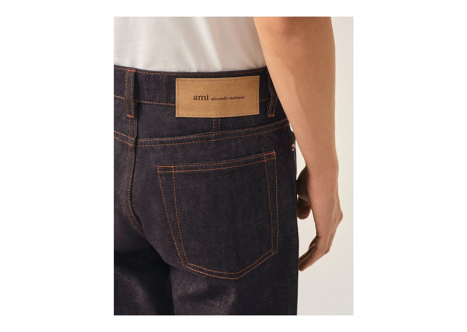 Ami Paris Parisian-Fit Cotton Jeans Indigo - görsel 5
