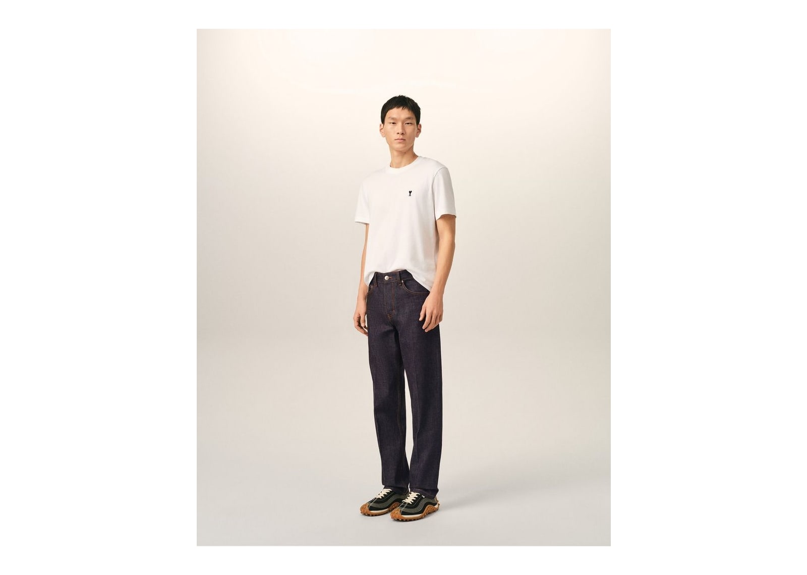 Ami Paris Parisian-Fit Cotton Jeans Indigo - görsel 6