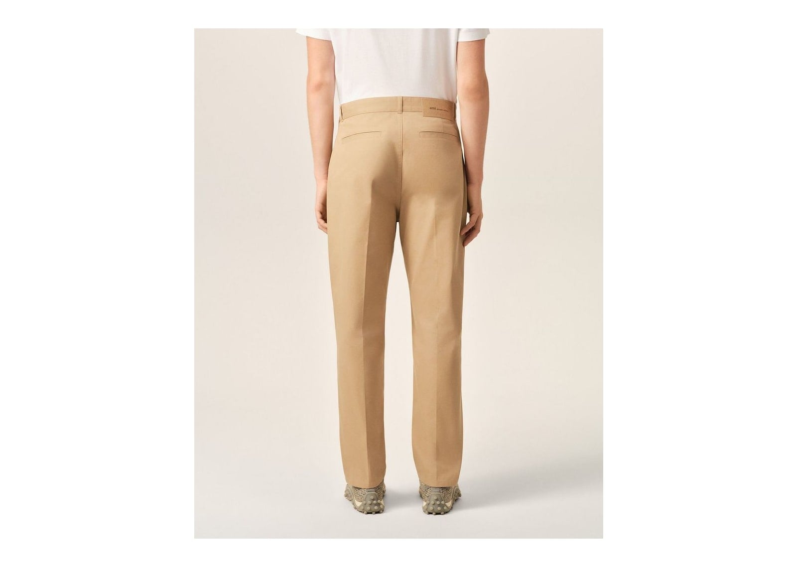 Ami Paris Parisian-Fit Cotton Trousers Mastic Beige - görsel 4