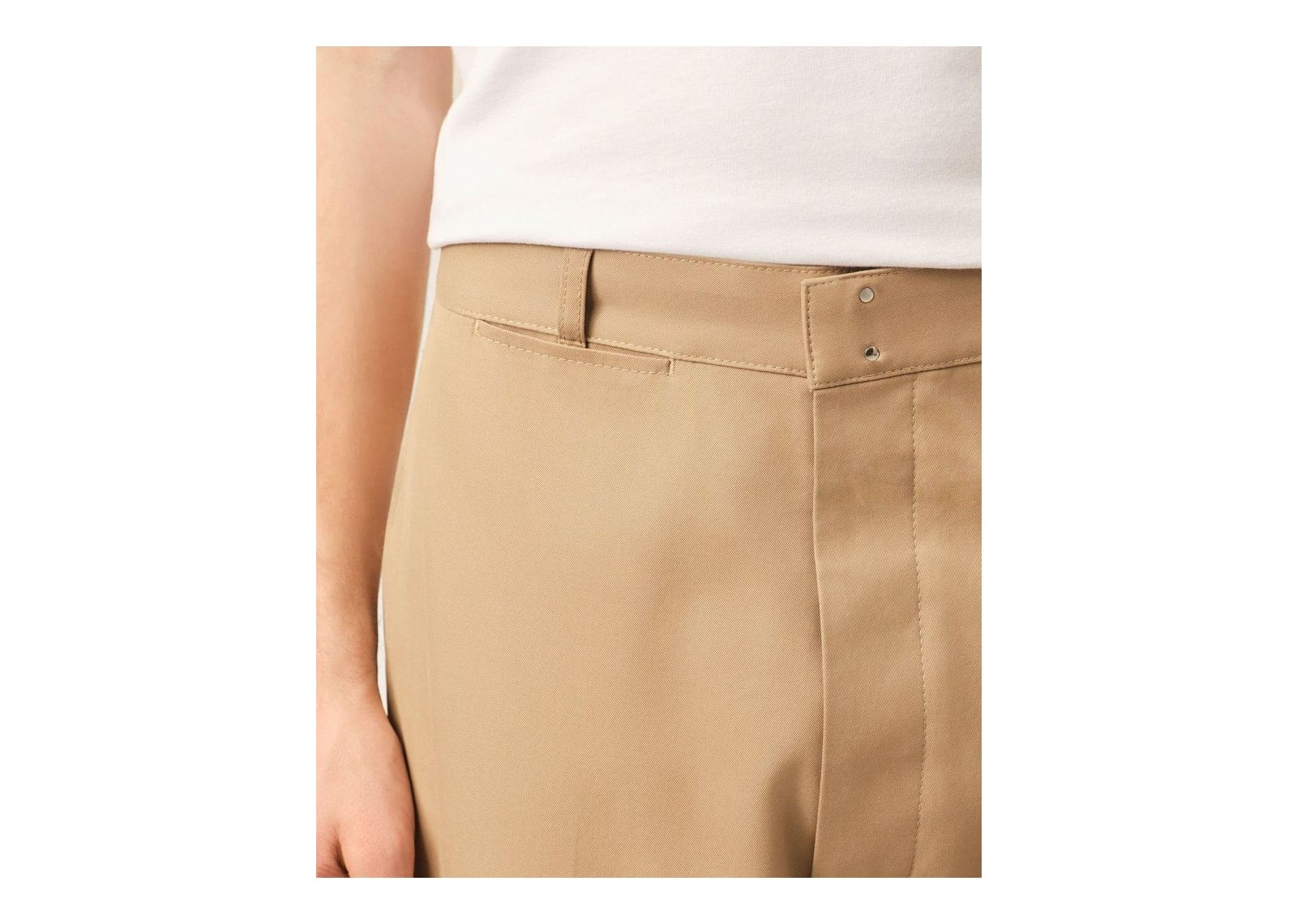 Ami Paris Parisian-Fit Cotton Trousers Mastic Beige - görsel 5